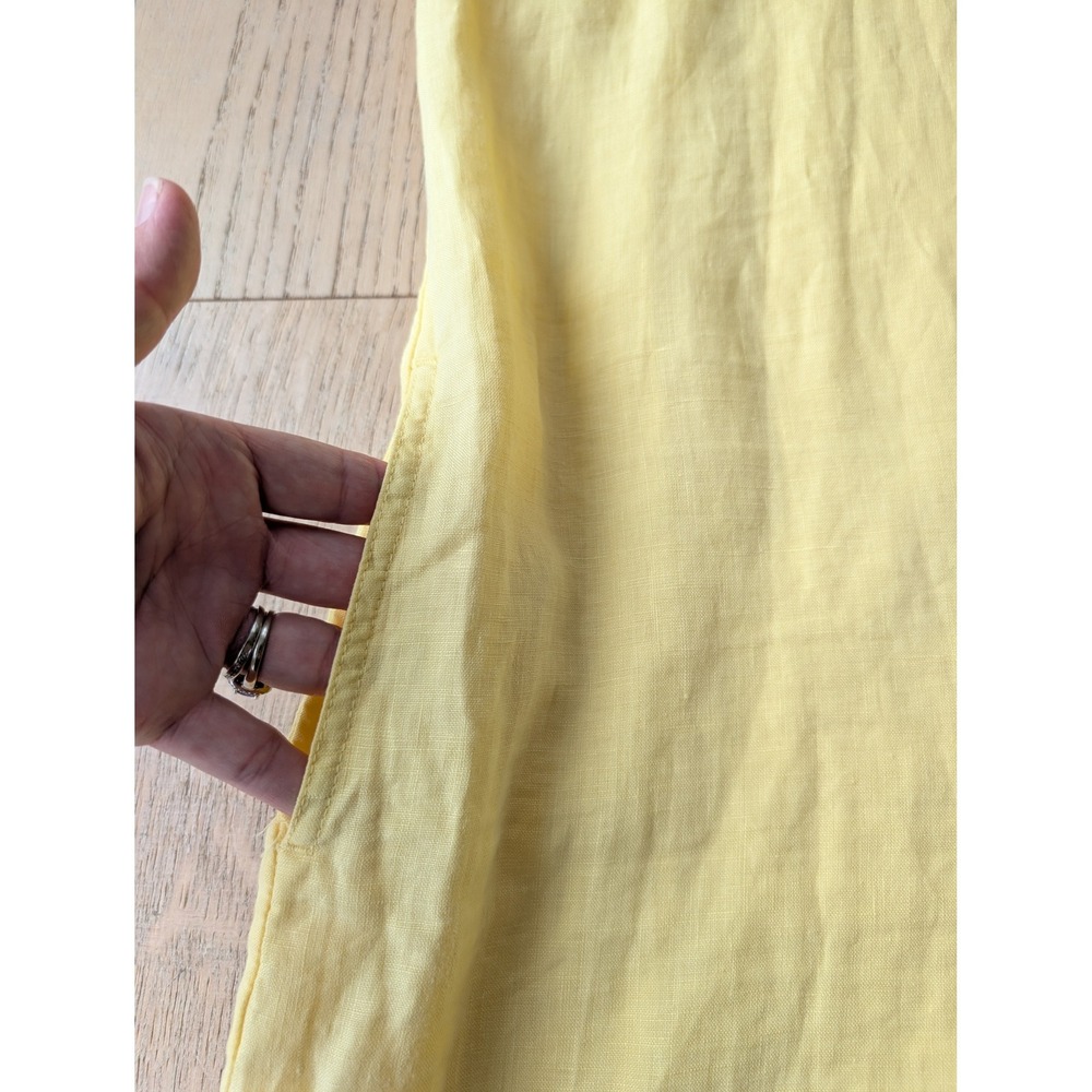 Tommy Bahama Women's Yellow Linen Ruffle V Neck Sleeveless Casual Dress S/P - Picture 4 of 8